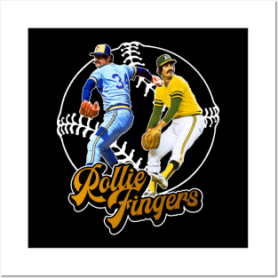 Retro Rollie Fingers Gold Tribute Posters and Art